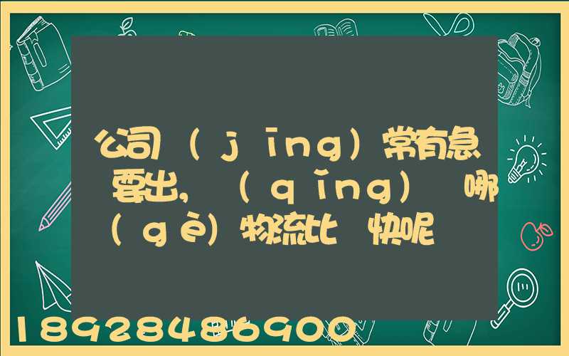 公司經(jīng)常有急貨要出，請(qǐng)問哪個(gè)物流比較快呢？